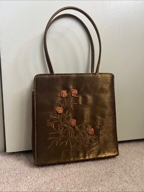 Y2K Embroidered Rose Purse